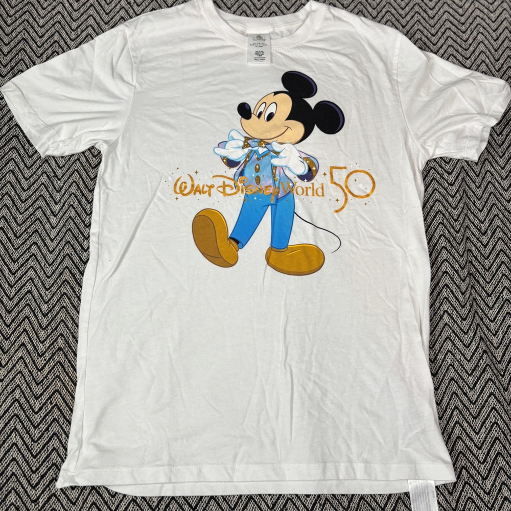 Walt Disney World 50th Anniversary White T-shirt with Mickey Mouse